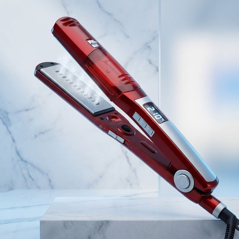 Plancha con calor seco y vapor 2 en 1