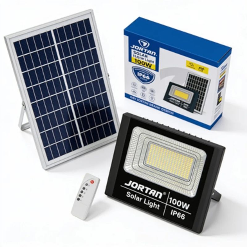 Proyector LED Solar con Panel y Mando a Distancia