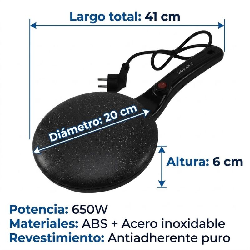 Crepera Eléctrica Antiadherente